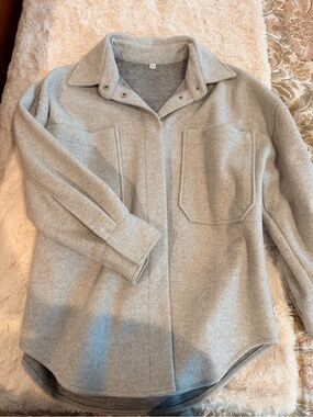 Light Gray Women's Heather Shacket